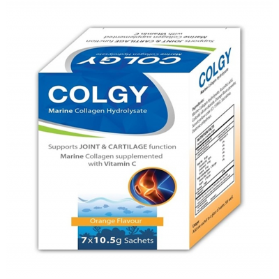 COLGY MARINE COLLAGEN FOR HEALTHY JOINTS HAIR SKIN & NAILS ( COLLAGEN + VITAMIN C ) 10 SACHETS